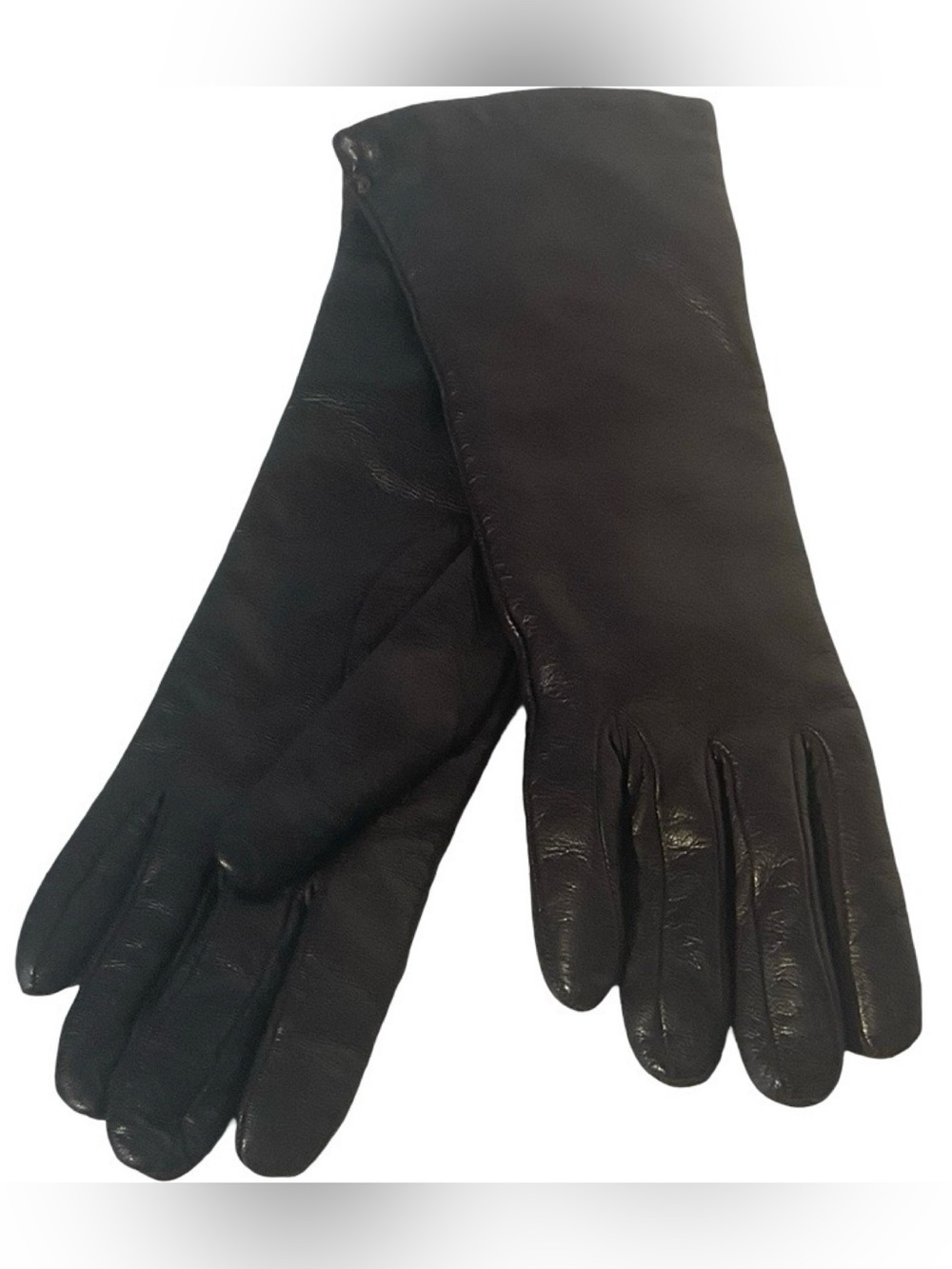 Bloomingdale’s Brown Leather Gloves With Cashmere Lining Size 6 NEW